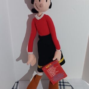Red and Black Olive Oyl Plush Doll